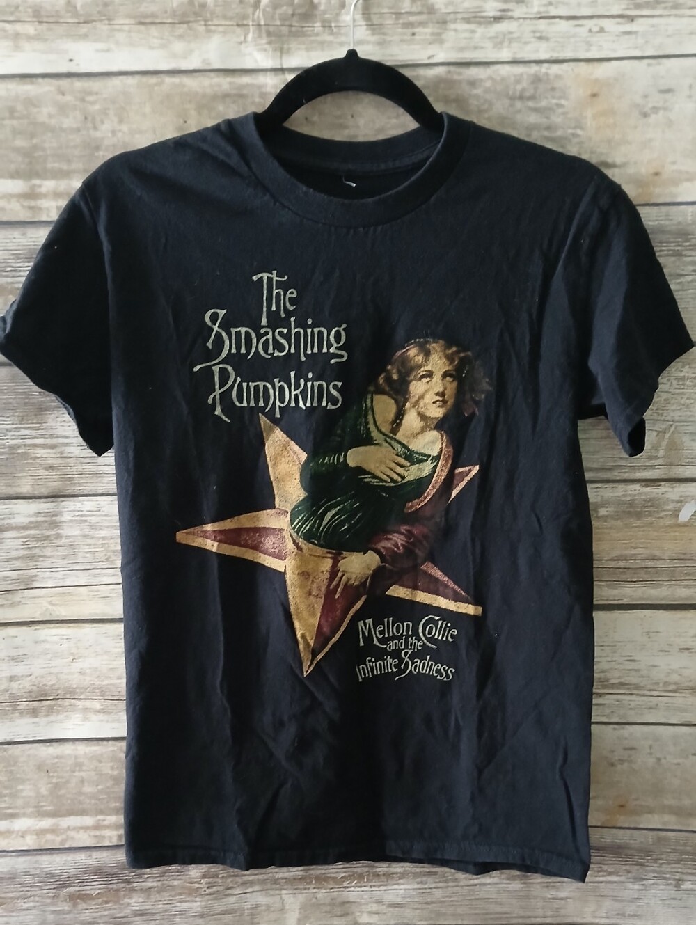 Short-Sleeve Black Smashing Pumpkins Tee - Mellon Collie Graphic, Faded Black